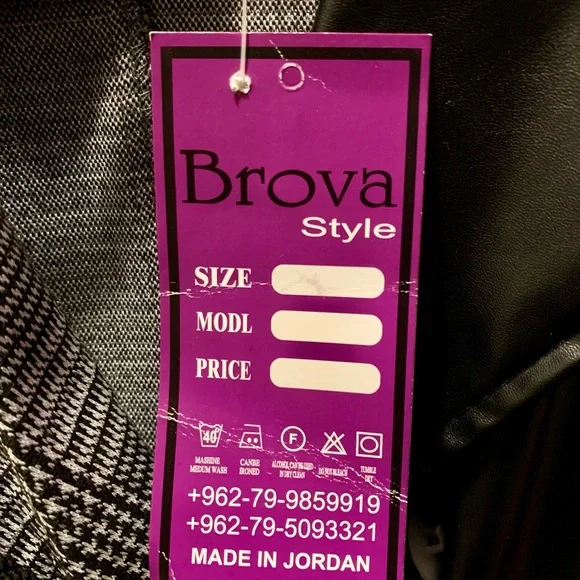 NWT Original Brova trench coat faux leather with plaid pattern 🩶🖤 - Picture 11 of 12